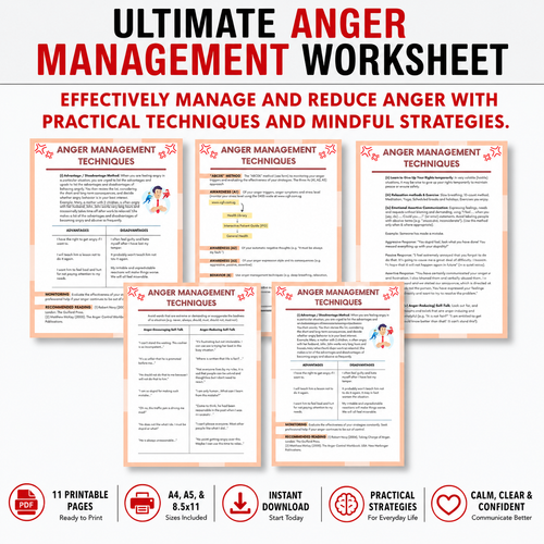 Understanding Anger Management Techniques Worksheets